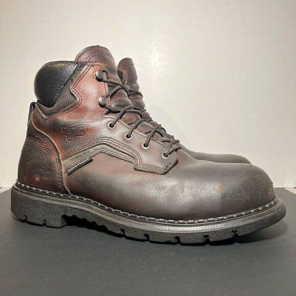 Mens RED WING Dyna-Force Brown Leather Steel Toe EH Ankle Boots / Size 12 Medium - Picture 1 of 10